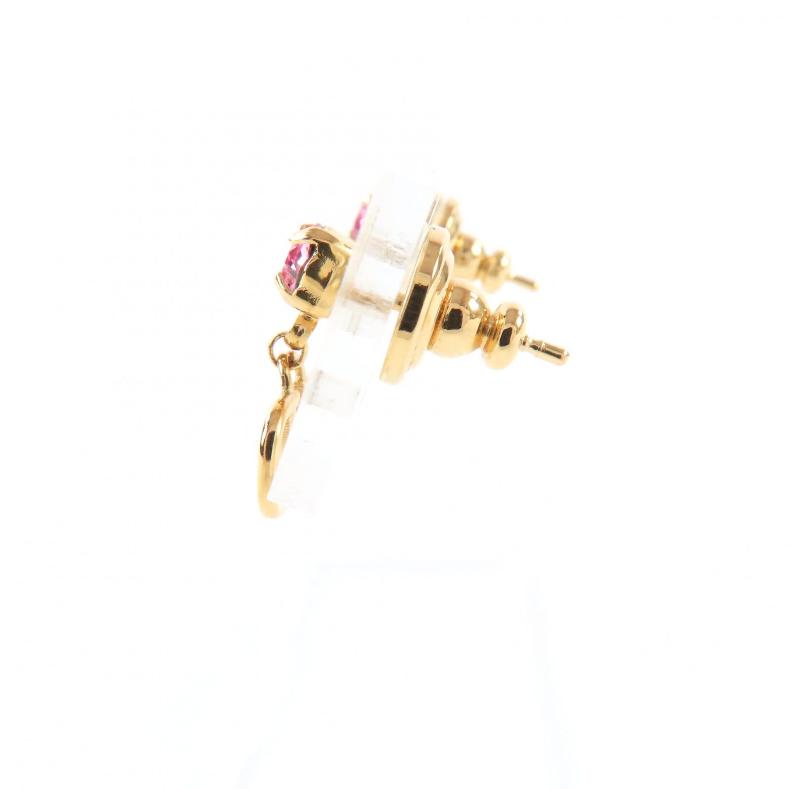 VALENTINO ピアス ゴールド×ピンク 未使用品☆VALENTINO ヴァレンティノ Vロゴ シグネチャー メタル