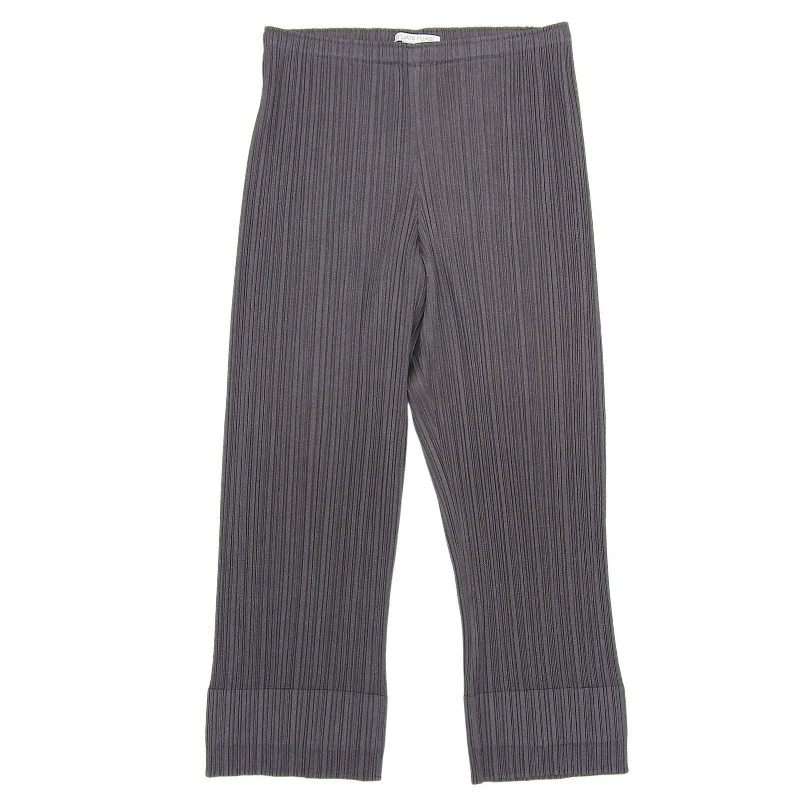 PLEATS PLEASE プリーツプリーズ イッセイミヤケ PP 51 JF 185 クロップド パンツ ボトムス グレー 5 レディース