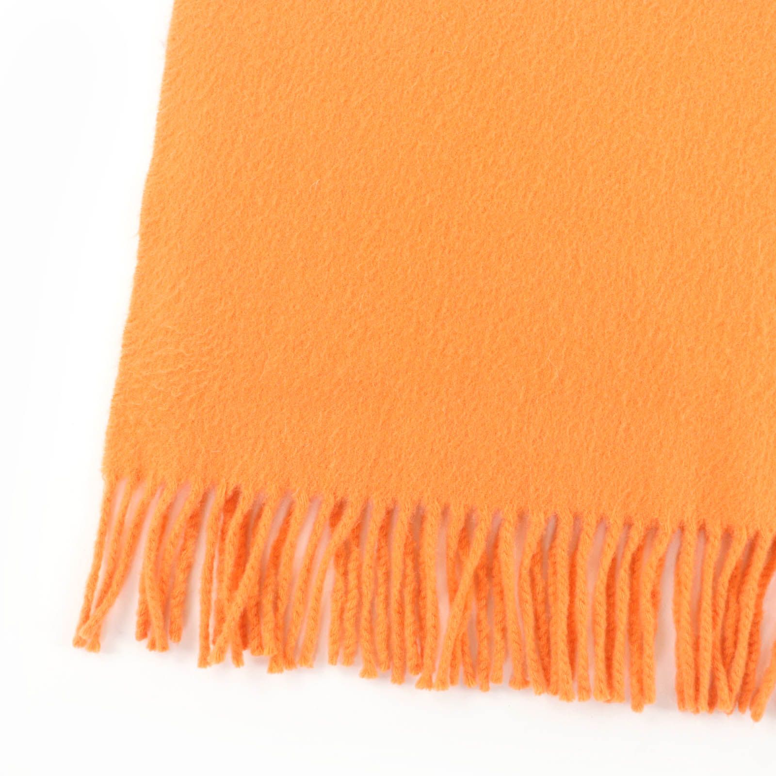 良品☆HERMES エルメス カシミヤ100％ ロゴ刺繍 フリンジ付 大判