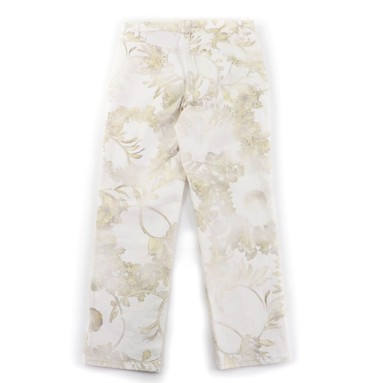 CHANEL シャネル コットン ボタニカルプリント ココマークボタン パンツ アイボリー 38 イタリア製 レディース