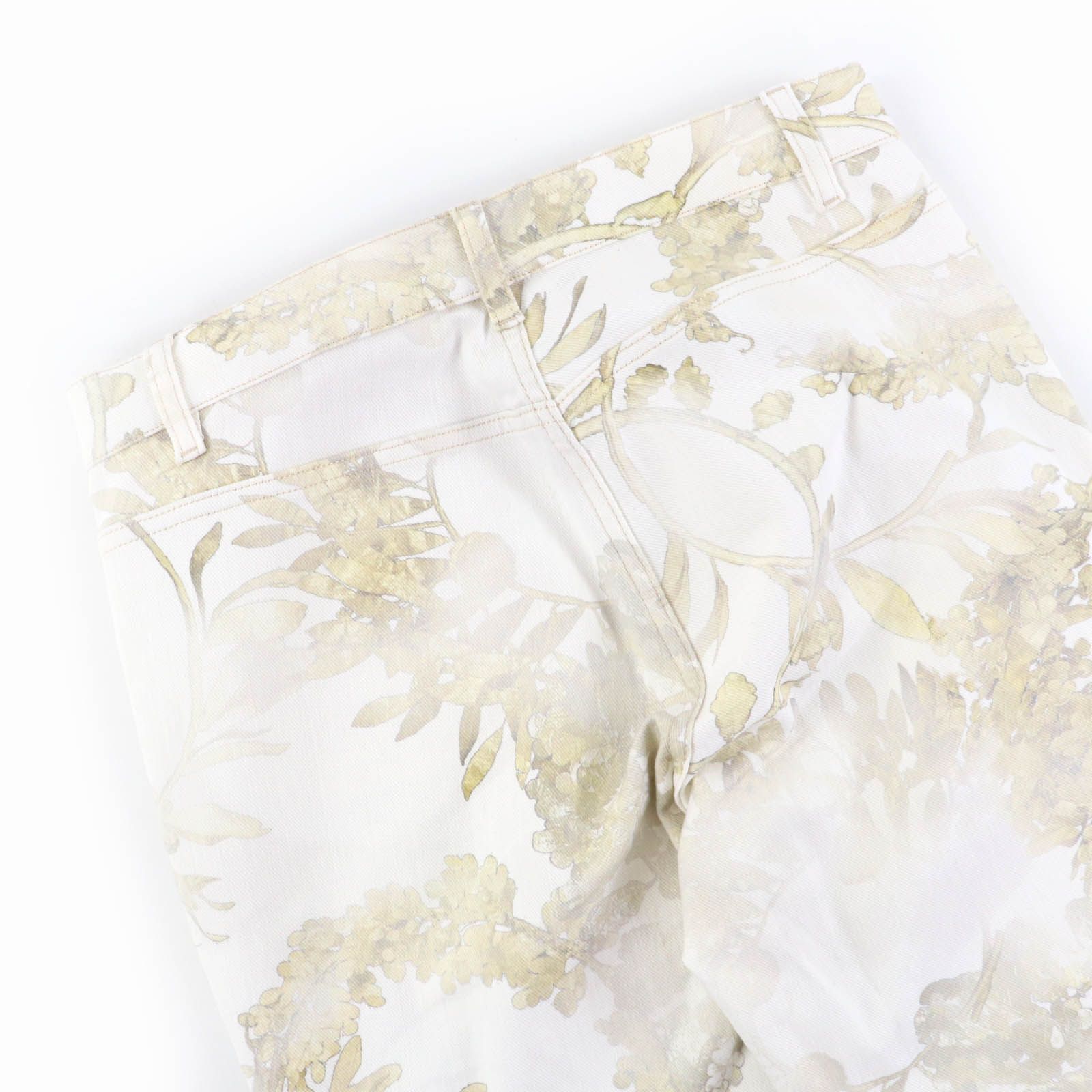  CHANEL シャネル コットン ボタニカルプリント ココマークボタン パンツ アイボリー 38 イタリア製 レディース その他 パンツ