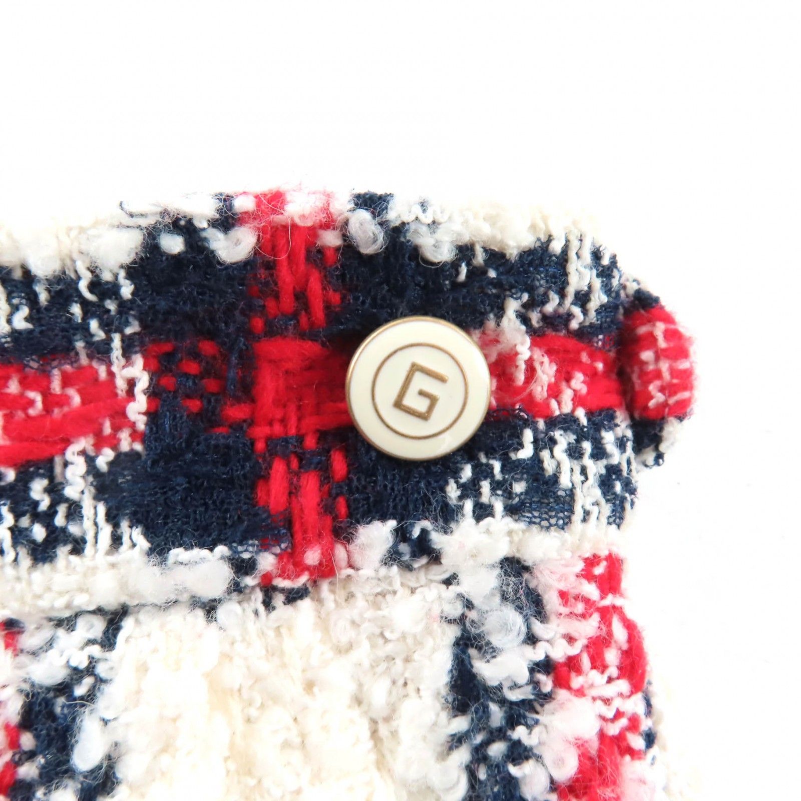 ウール混 ロゴボタン付