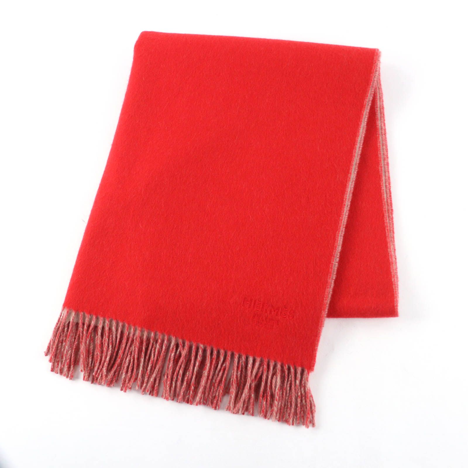 極美品☆HERMES エルメス 24AW H259130S カシミヤ100％ ロゴ刺繍入り