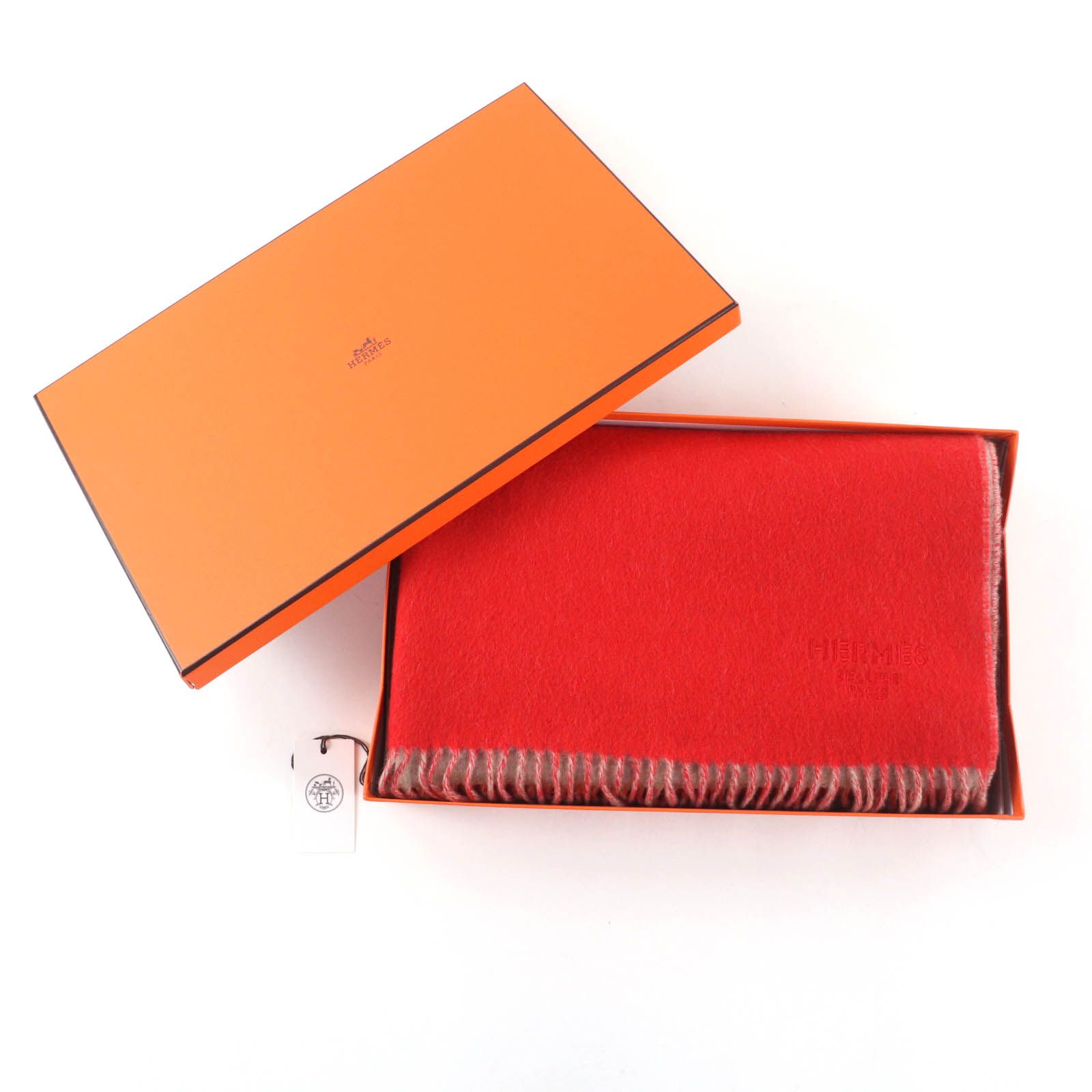 極美品☆HERMES エルメス 24AW H259130S カシミヤ100％ ロゴ刺繍入り