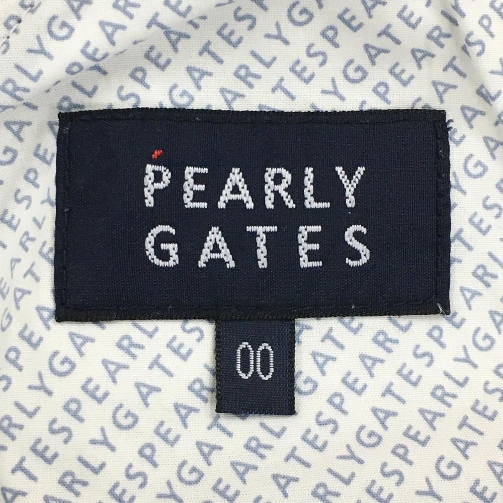 パーリーゲイツ パンツ ネイビー×白 ロゴ総柄 裏地付 秋冬 ストレッチ