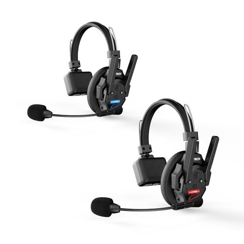 SYNCO XTALK XPRO 2 ワイヤレスインカムヘッドセット 2人全二重無線インカム 4 GHz 500 m通信距離 ノイズキャンセリング機能 映画製作 ライブ配信 2人通信 ペアリング済み ワイヤレス ヘッドセット イ