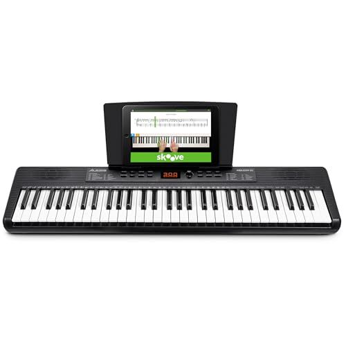 Alesis キーボード ピアノ 61鍵盤 スピーカー内蔵 ポータブル 初心者向け 電子キーボード タブレット|譜面スタンド 300音色 フリーレッスン付属 Melody 61 MK 4