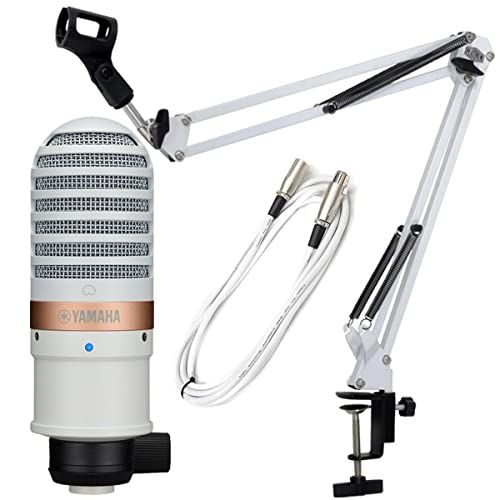 YAMAHA YCM 01 コンデンサーマイク 配信マイクセット ホワイト -3 mマイクケーブル アームスタンド付-