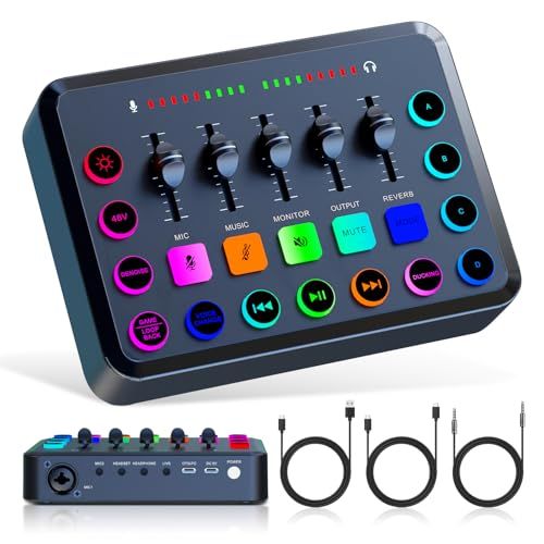 ゲーミングオーディオミキサー オーディオインターフェース ボイスチェンジャー 新品】ゲーミングオーディオミキサー オーディオインターフェース