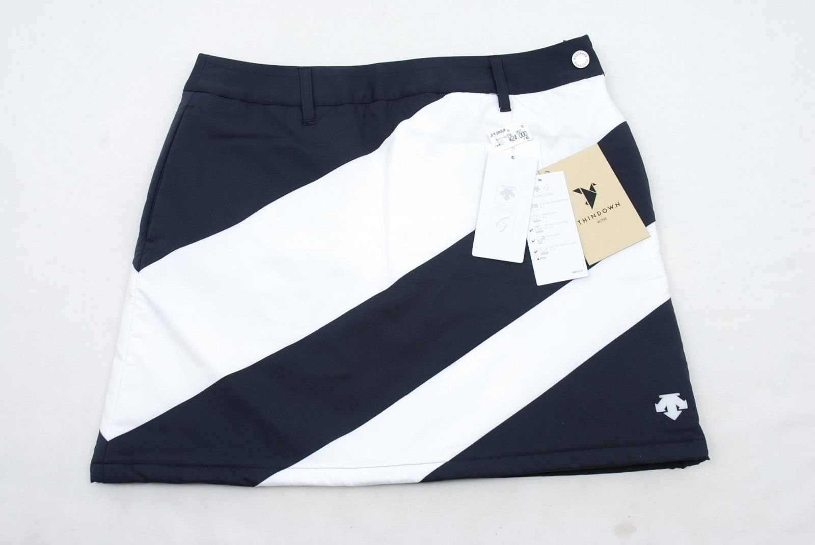 未使用品 レディース デサントゴルフ DESCENTE GOLF スカート M 紺×白 秋冬 ダウン