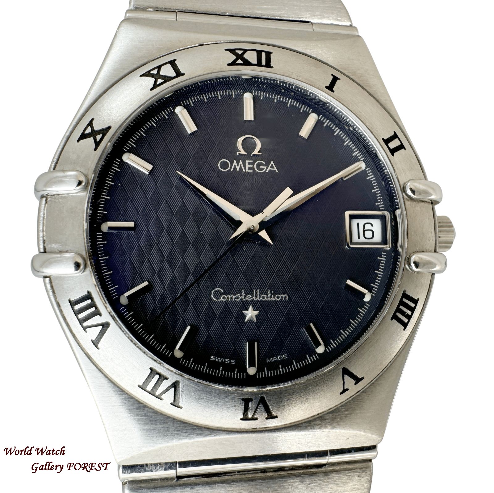 OMEGA オメガ コンステレーション メンズ 腕時計 1512.40 クオーツ ステンレス ネイビー文字盤 Aランク