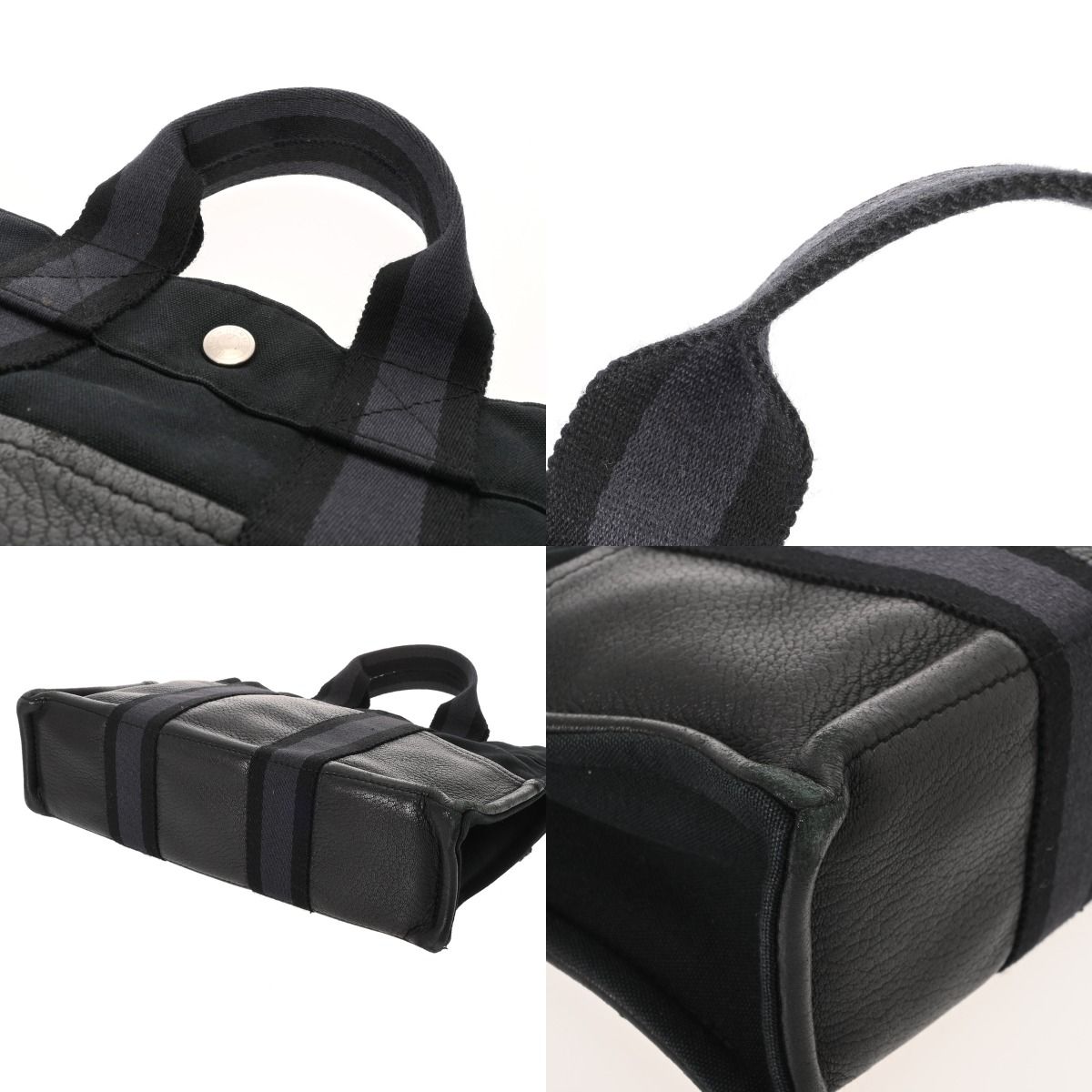 エルメス フールトゥ PM ハンドバッグ ブラック/ネイビー ユニセックス