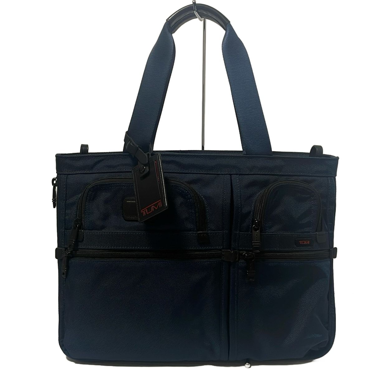 TUMI トゥミ ビジネスバッグ エキスパンダブル トートバッグ ネイビー×黒 ブリーフケース|本体ロックなし|シップス別注 レザー