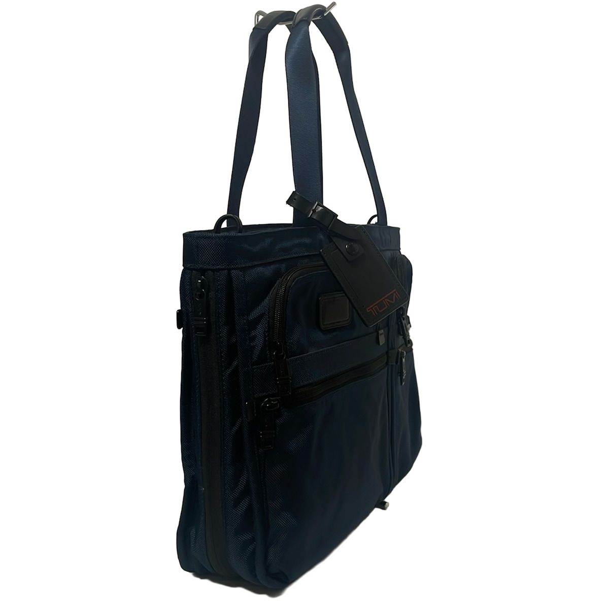 TUMI トゥミ ビジネスバッグ エキスパンダブル トートバッグ ネイビー×黒 ブリーフケース 本体ロックなし シップス別注 レザー
