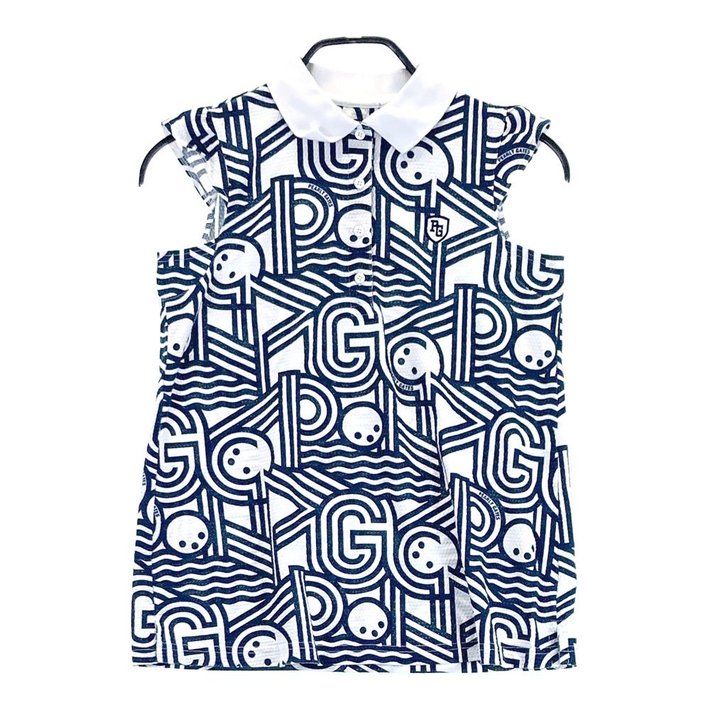 サイズ：00 PEARLY GATES パーリーゲイツ  ノスリーブポロシャツ 袖フリル 総柄 ホワイト系 [240101570349] ゴルフウェア メンズ ストスト