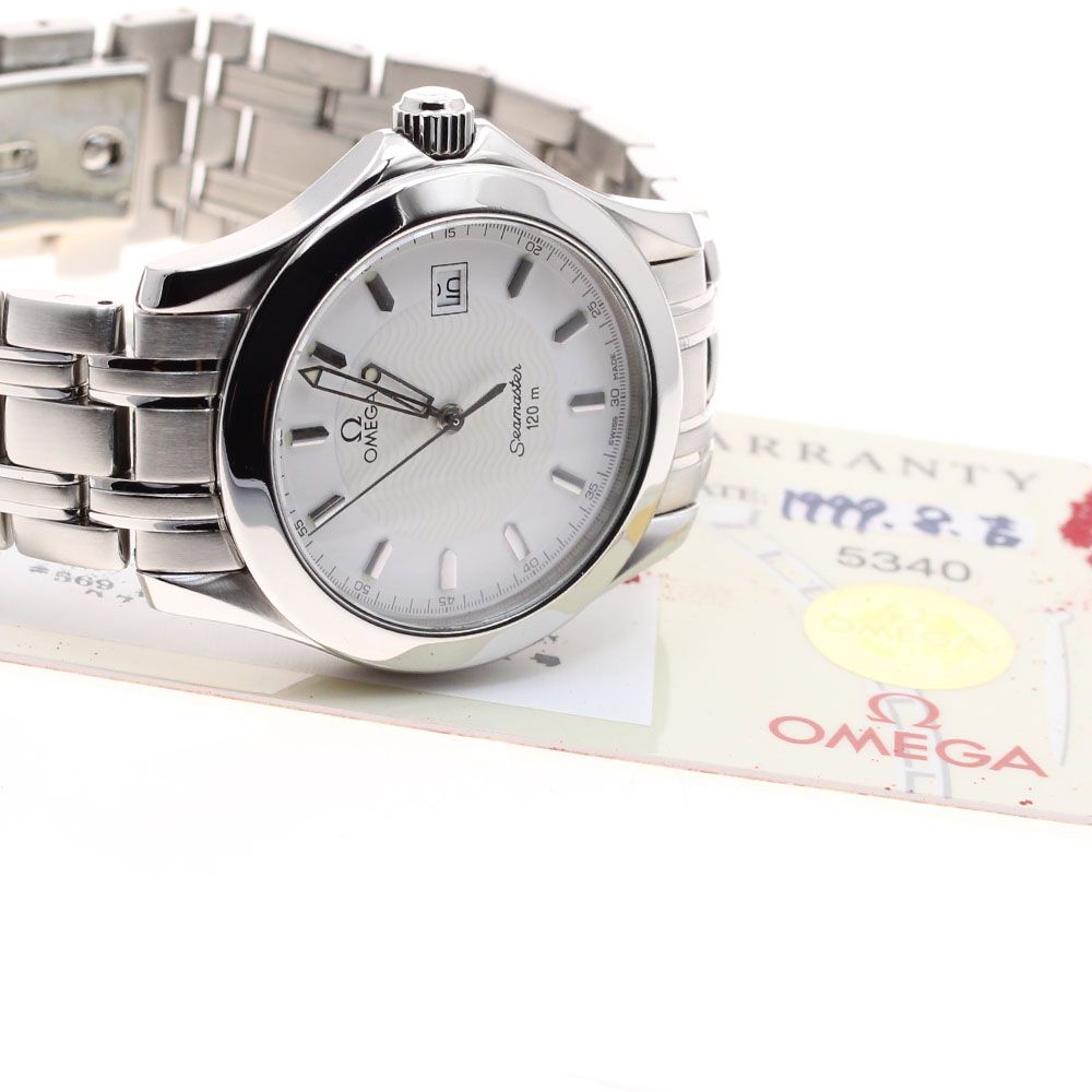 オメガ OMEGA 2511 21 シーマスター120 デイト クォーツ メンズ 保証書付き_912165