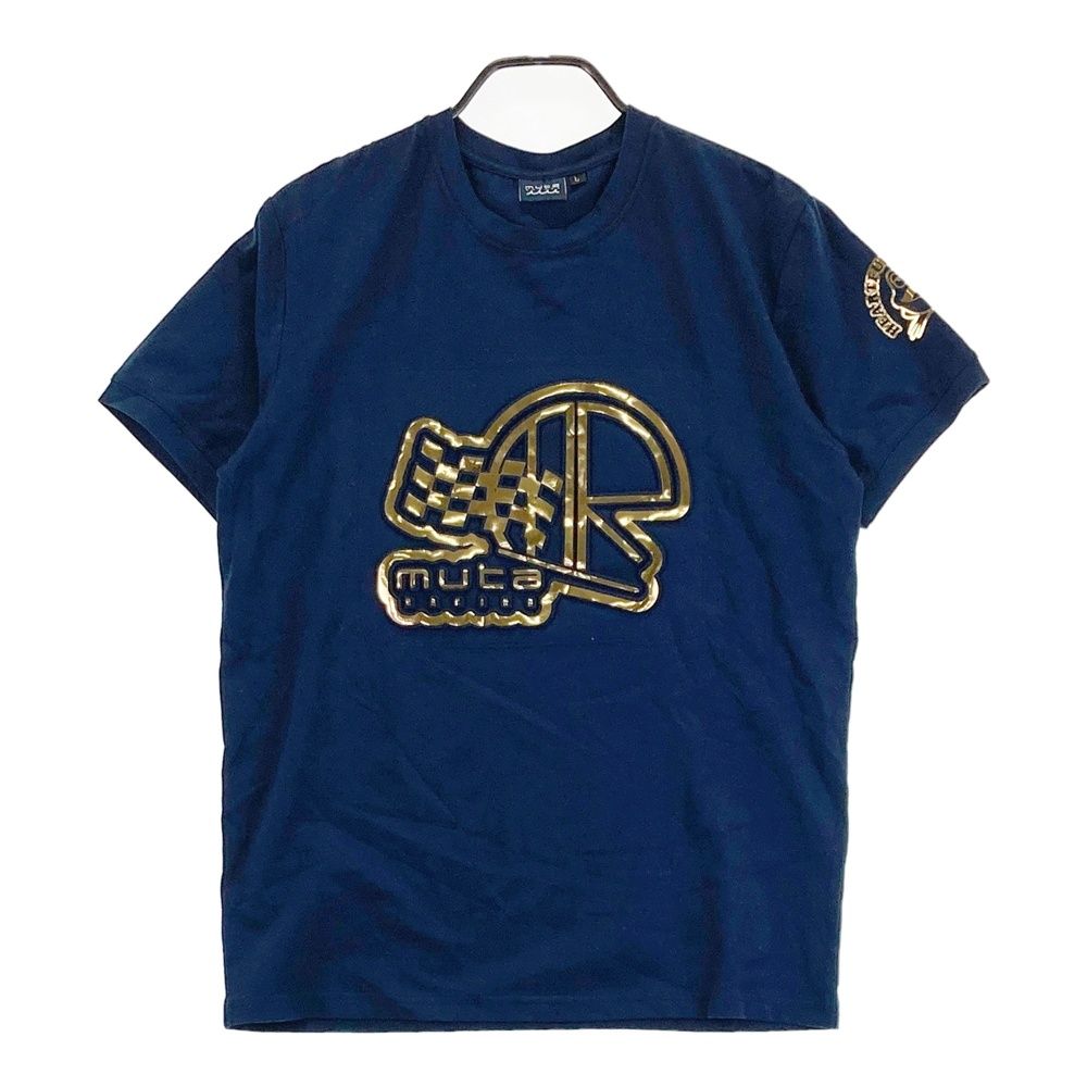 サイズ L MUTA MARINE ムータマリン SQUARE 半袖Tシャツ カエル ネイビー系 ゴルフウェア メンズ ストスト