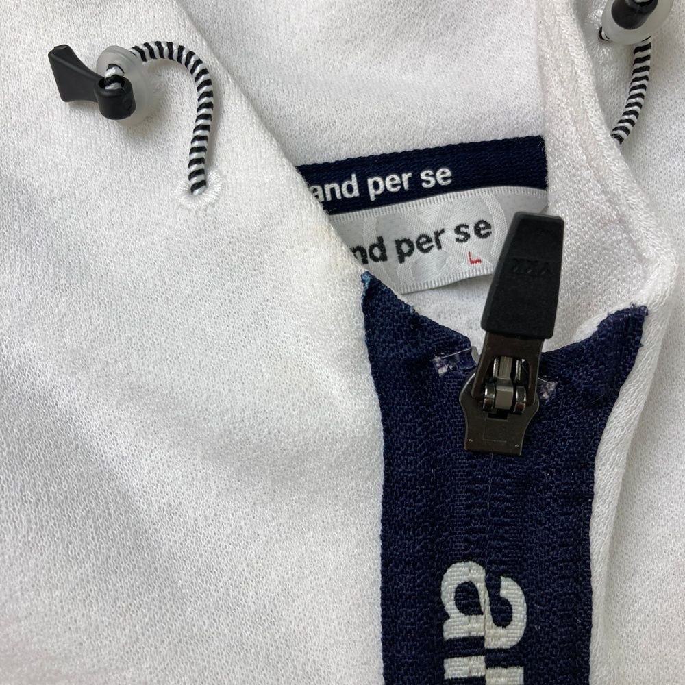 サイズ：L AND PER SE アンパスィ 半袖パーカー ホワイト系