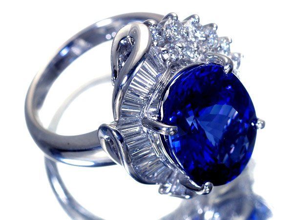 1円～【ジュエリー極】鑑付 極上品！超特大天然タンザナイト14.48ct＆