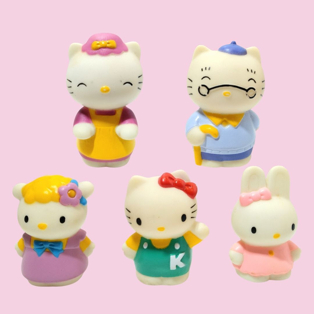 当時物 サンリオ ハローキティファミリー 5種セット ソフビ 指人形