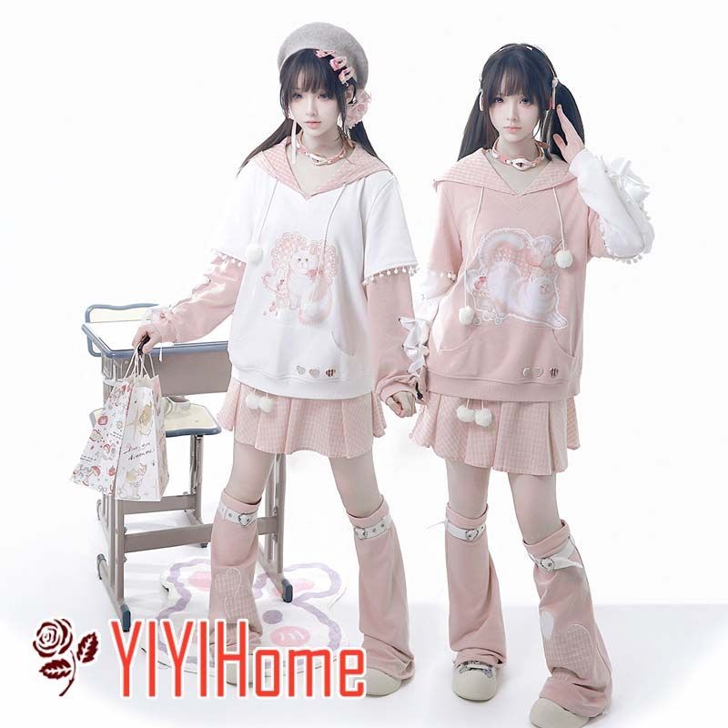 ねこ ロリータ Lolita トップス スカート レッグウォーマー 日常 3点セット ガーリー甘めスタイル レディース お出かけ 撮影 イベント コスプレ 仮装 フェミニン華やかコーデ 体型カバー 清楚系 甘かわロリータファッション 猫モチーフ