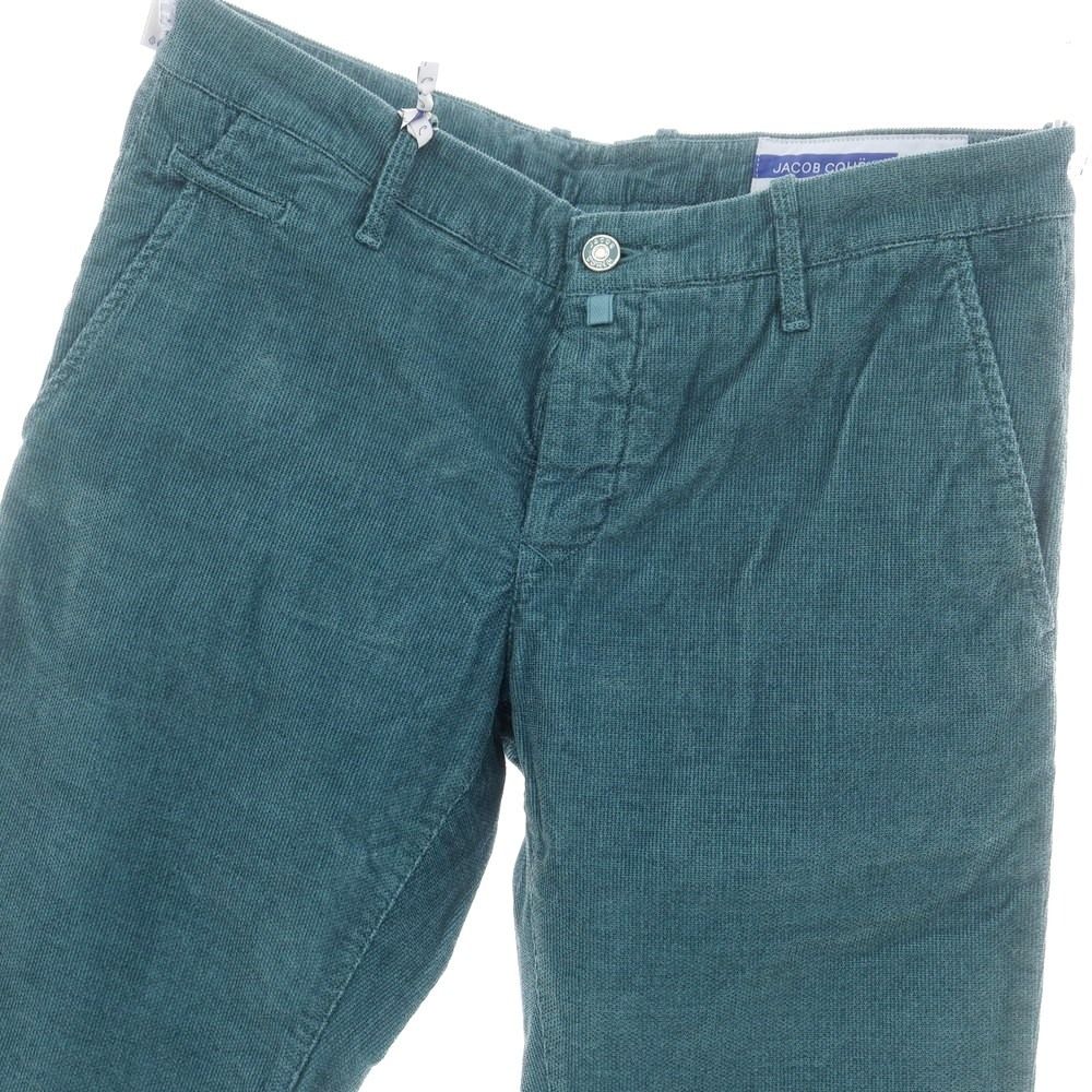 ヤコブコーエン JACOB COHEN BOBBY ストレッチコットン コーデュロイ カジュアルスラックスパンツ ブルーグリーン サイズ34 メンズ