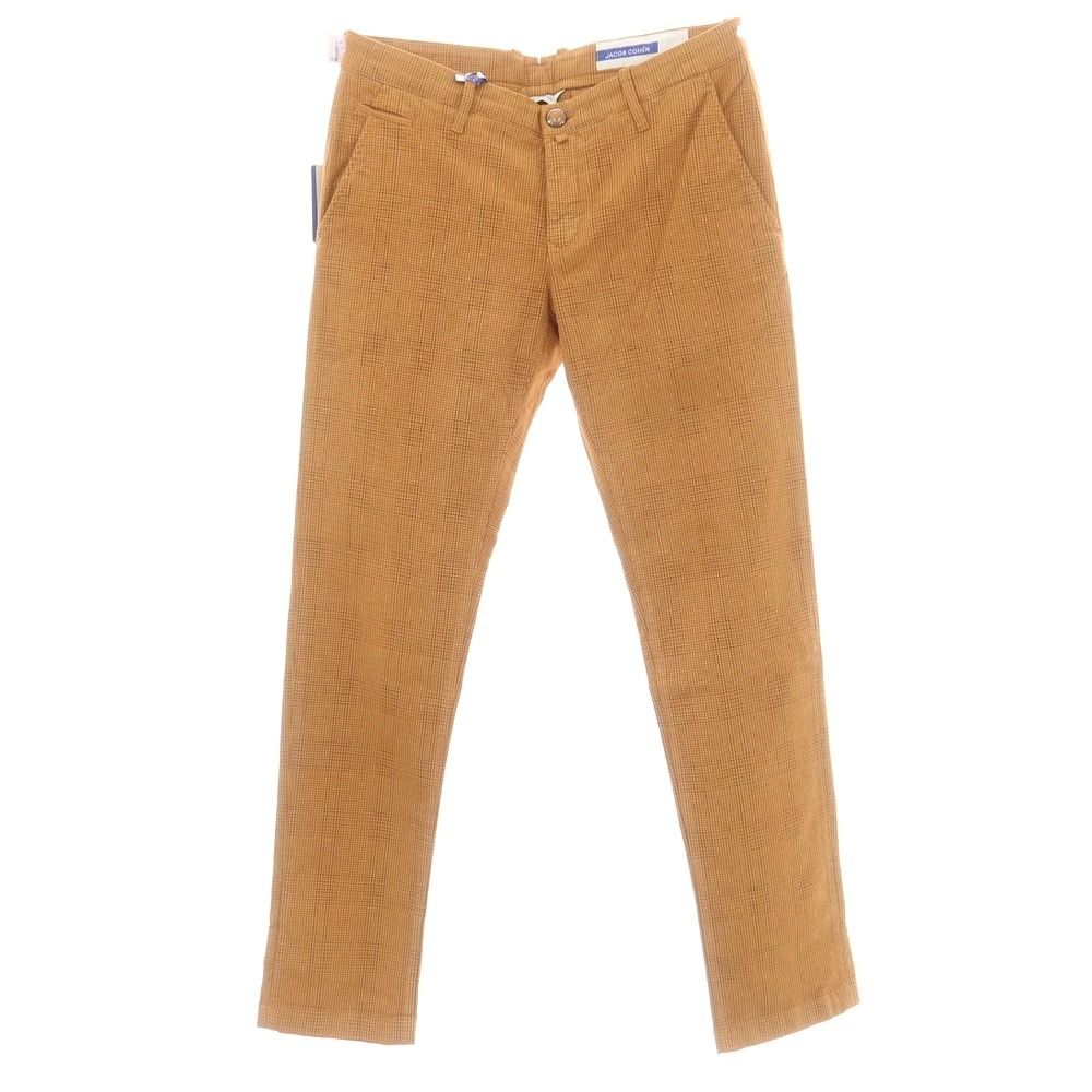 ヤコブコーエン JACOB COHEN BOBBY ストレッチコットン カジュアルスラックスパンツ ライトオレンジxブラウン サイズ34 メンズ