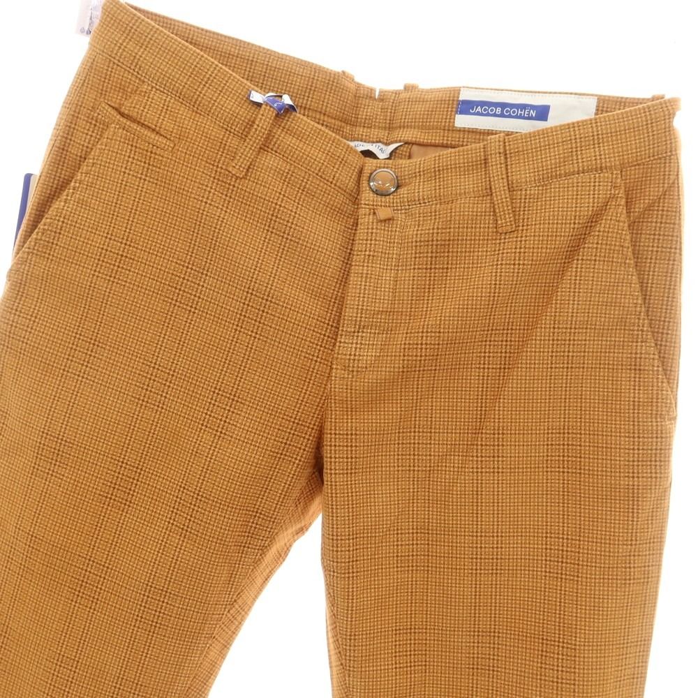 ヤコブコーエン JACOB COHEN BOBBY ストレッチコットン カジュアルスラックスパンツ ライトオレンジxブラウン サイズ34 メンズ