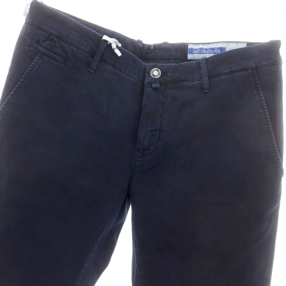 ヤコブコーエン JACOB COHEN BOBBY ストレッチコットンリヨセル カジュアルスラックスパンツ ネイビー サイズ34 メンズ スラックス パンツ メンズ