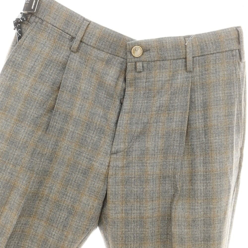 ヤコブコーエン JACOB COHEN HENRY ウール チェック ドレススラックスパンツ グレーxベージュ サイズ34 メンズ