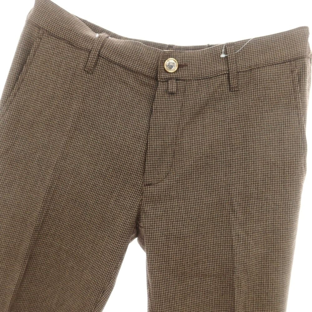 ヤコブコーエン JACOB COHEN GREG ストレッチウールカシミヤ ハウンドトゥース イージースラックスパンツ ブラウン サイズ34 メンズ
