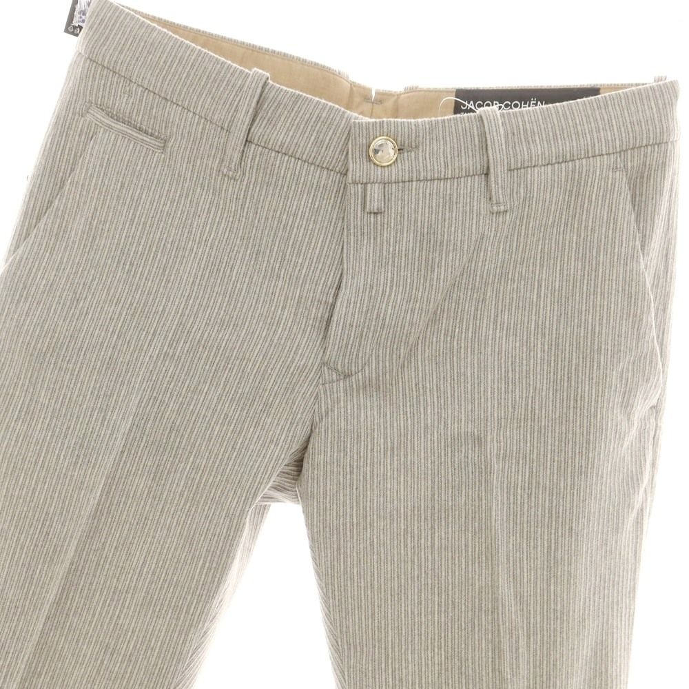 ヤコブコーエン JACOB COHEN BOBBY ストレッチウールカシミヤ カジュアルスラックスパンツ ライトグレー サイズ34 メンズ