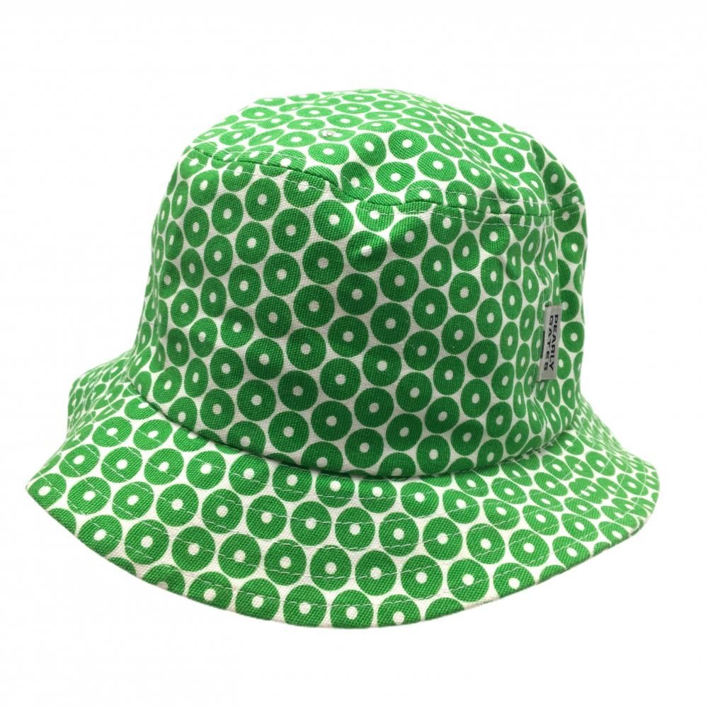 パーリーゲイツ ハット グリーン×白 総柄 額・縁汚れ S ゴルフウェア