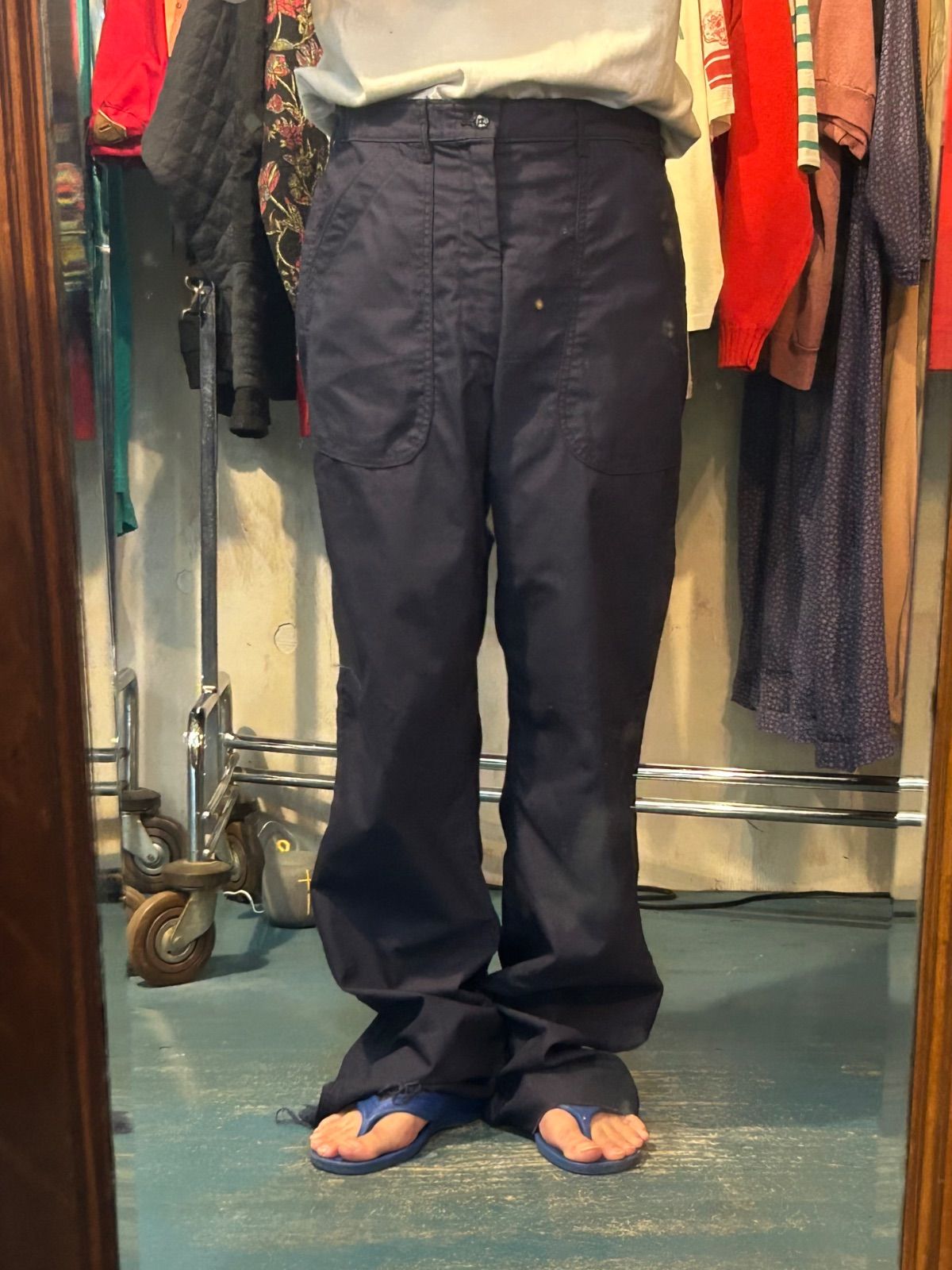 NOS 80’s U S NAVY utility trousers dark blue 38 R USA military ユーティリティ ダークブルー トラウザーズ