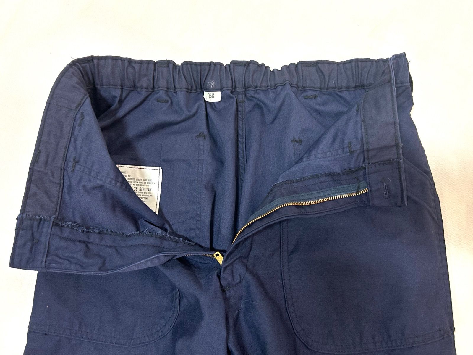 NOS 80’s U.S.NAVY utility trousers dark blue 38 R USA military ユーティリティ ダークブルー トラウザーズ ワークパンツ カーゴパンツ ペインターパンツ パンツ メンズ