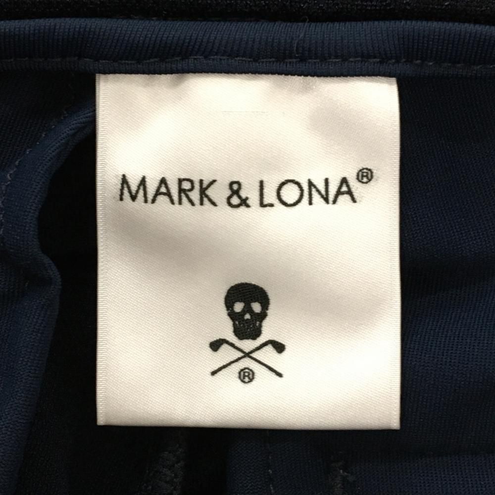 美品】マークアンドロナ パンツ ネイビー×グレー系 スカル総柄 サイド