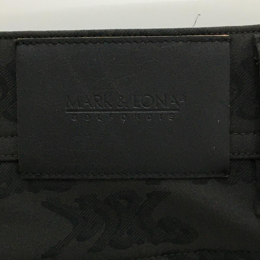 超美品】マークアンドロナ パンツ 黒系 総柄 裏微起毛 ストレッチ