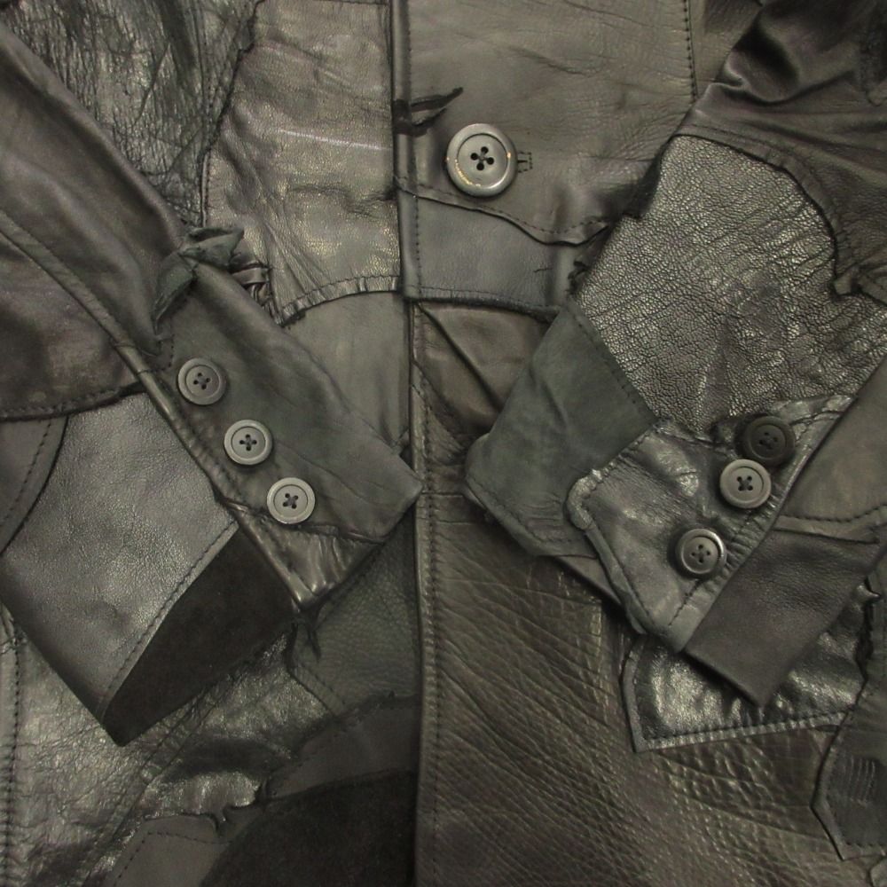 YASUYUKI ISHII ヤスユキイシイ マルチレザー パッチワーク コート