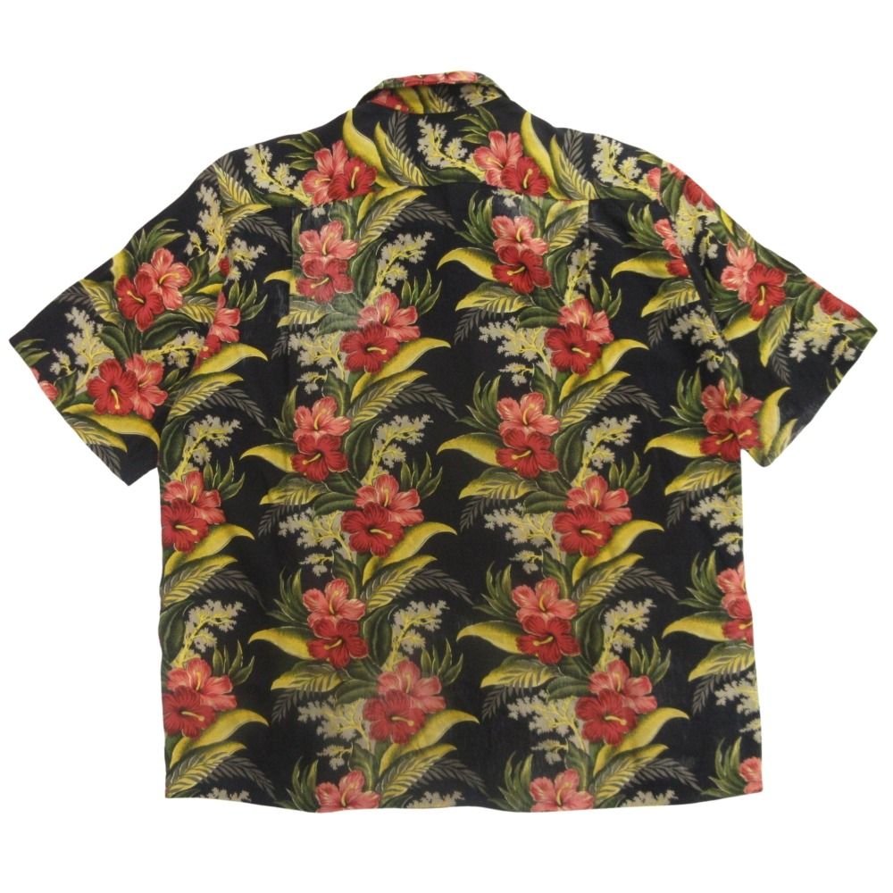 00 aw COMME des GARCONS HOMME コムデギャルソンオム 田中オム 花柄 アロハ シャツ 半袖 ヴィンテージ s ブラック×マルチ メンズ 古着