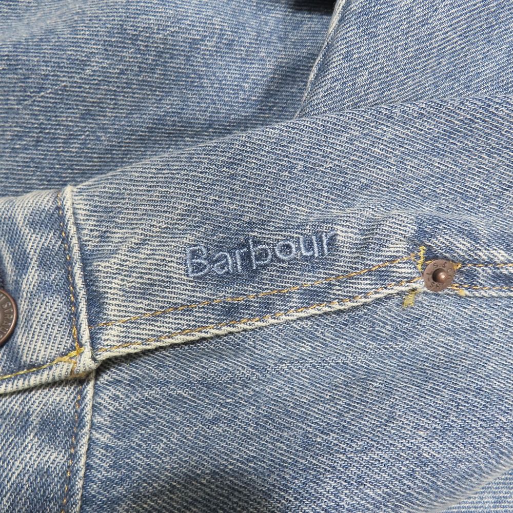 ♥ Barbour × Levi’s バブアー リーバイス Type II Denim Trucker タイプII デニム トラッカー ジャケット ブルゾン ウォッシュ XL メンズ 古着