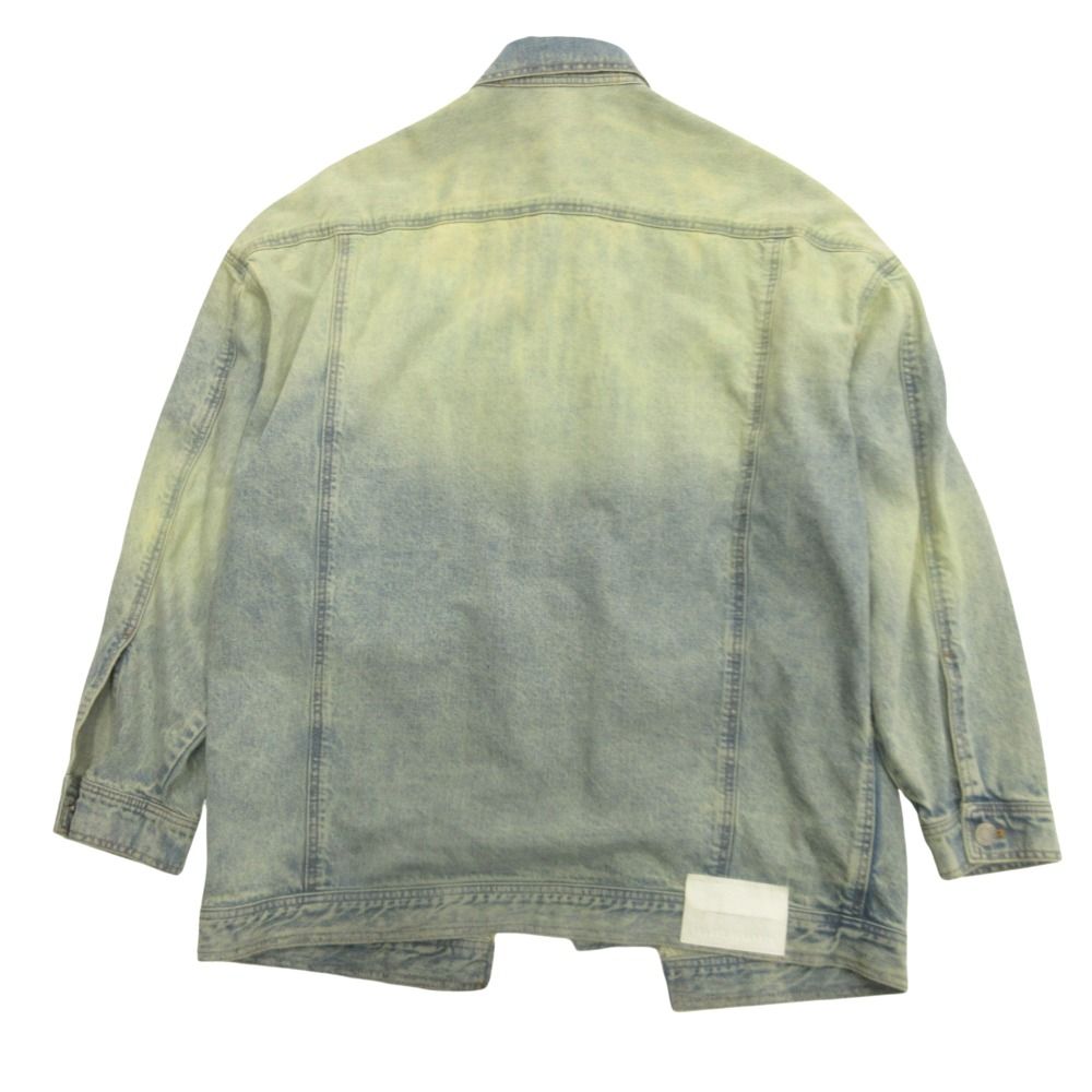 Isabel Benenato イザベルベネナート 再構築 デニム ジャケット ブルゾン カットオフ オーバーサイズ 切替 S インディゴ メンズ 古着