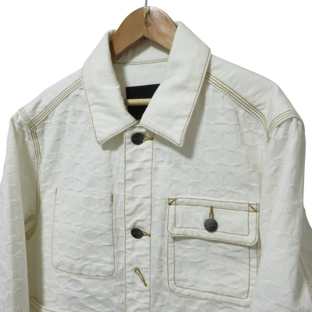 良品 COACH コーチ シグネチャー デニムジャケット C9907 XS ホワイト