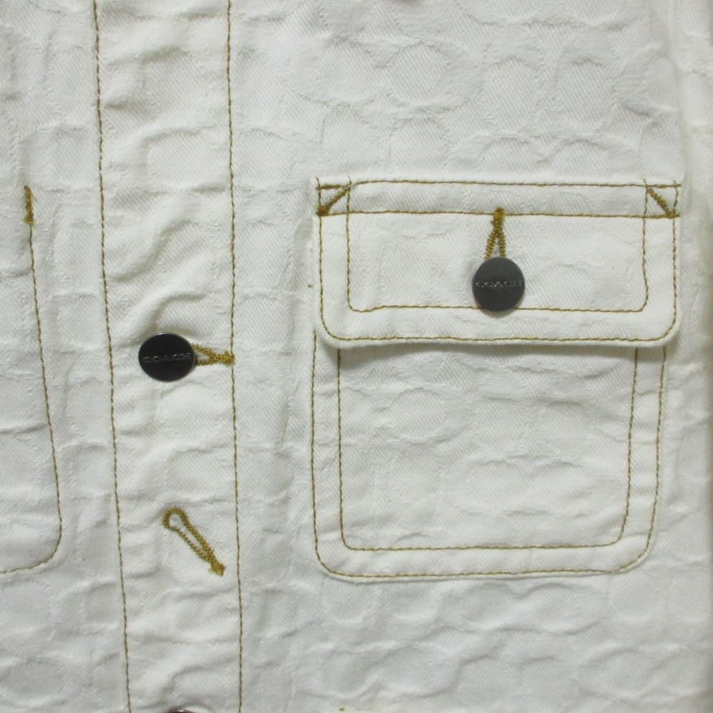 良品 COACH コーチ シグネチャー デニムジャケット C9907 XS ホワイト