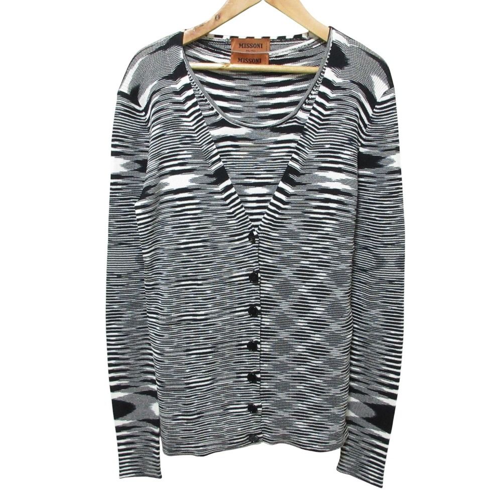 【美品】ミッソーニ（MISSONI）ノースリーブ/46 美品 MISSONI ミッソーニ アカーディガン ノースリーブニット