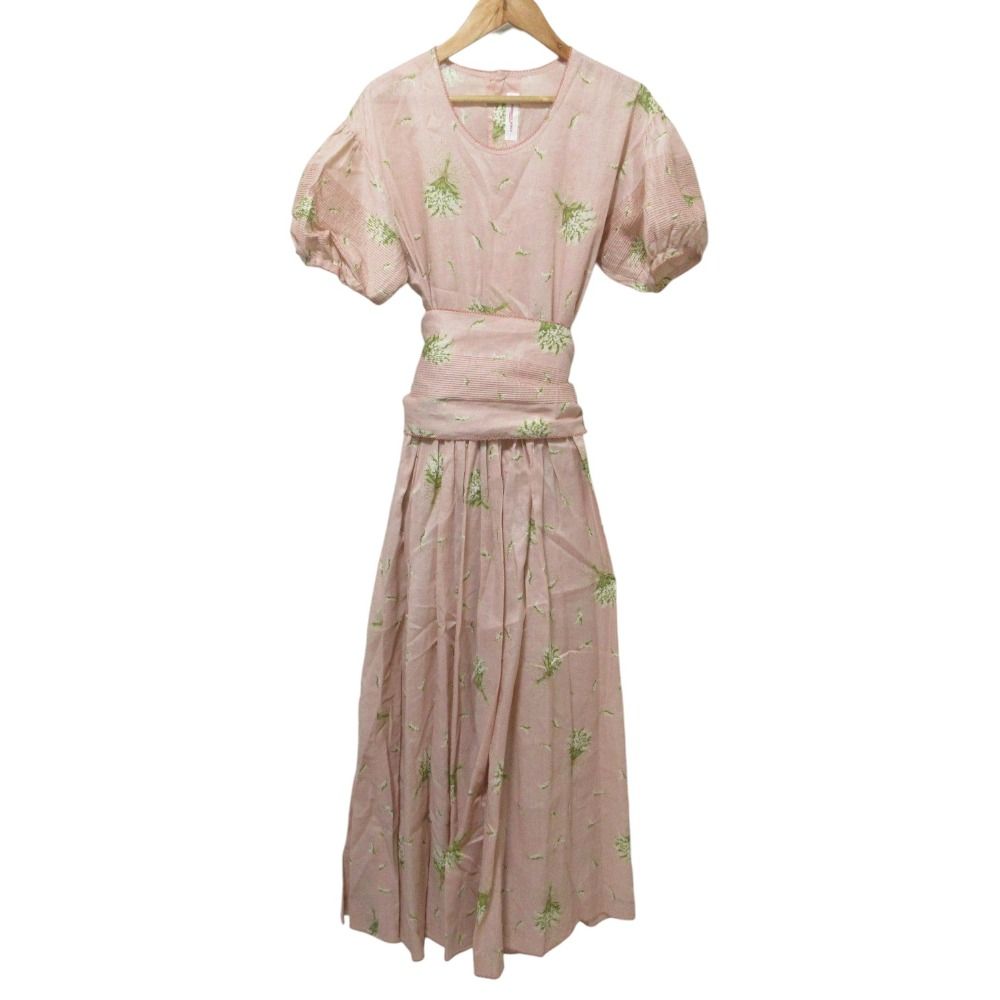 KANEKO ISAO WONDERFUL WORLD カネコイサオ ワンダフルワールド 花束プリント 半袖 ロングワンピース ピンク レディース 古着