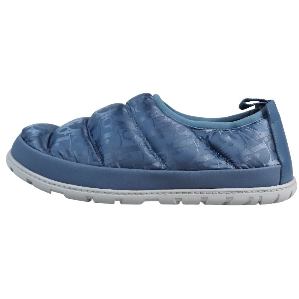 DIOR ディオール Snow Slipper スリッポン オブリーク ロゴ キルティング エンボス ナイロン ラバー シューズ 44 ブルー メンズ 古着