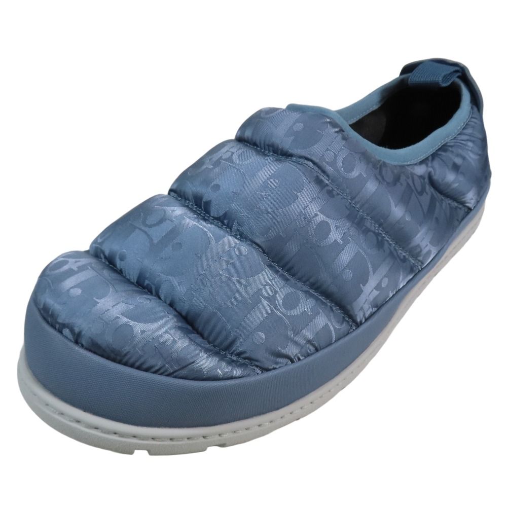 DIOR ディオール Snow Slipper スリッポン オブリーク ロゴ キルティング エンボス ナイロン ラバー シューズ 44 ブルー メンズ 古着