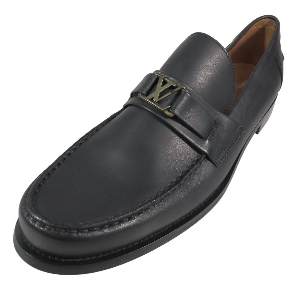 【ルイ・ヴィトン】メジャーライン ローファー XLロゴ金具 黒 US7.5 ルイ・ヴィトン】メジャーライン ローファー XLロゴ金具 黒 US7.5