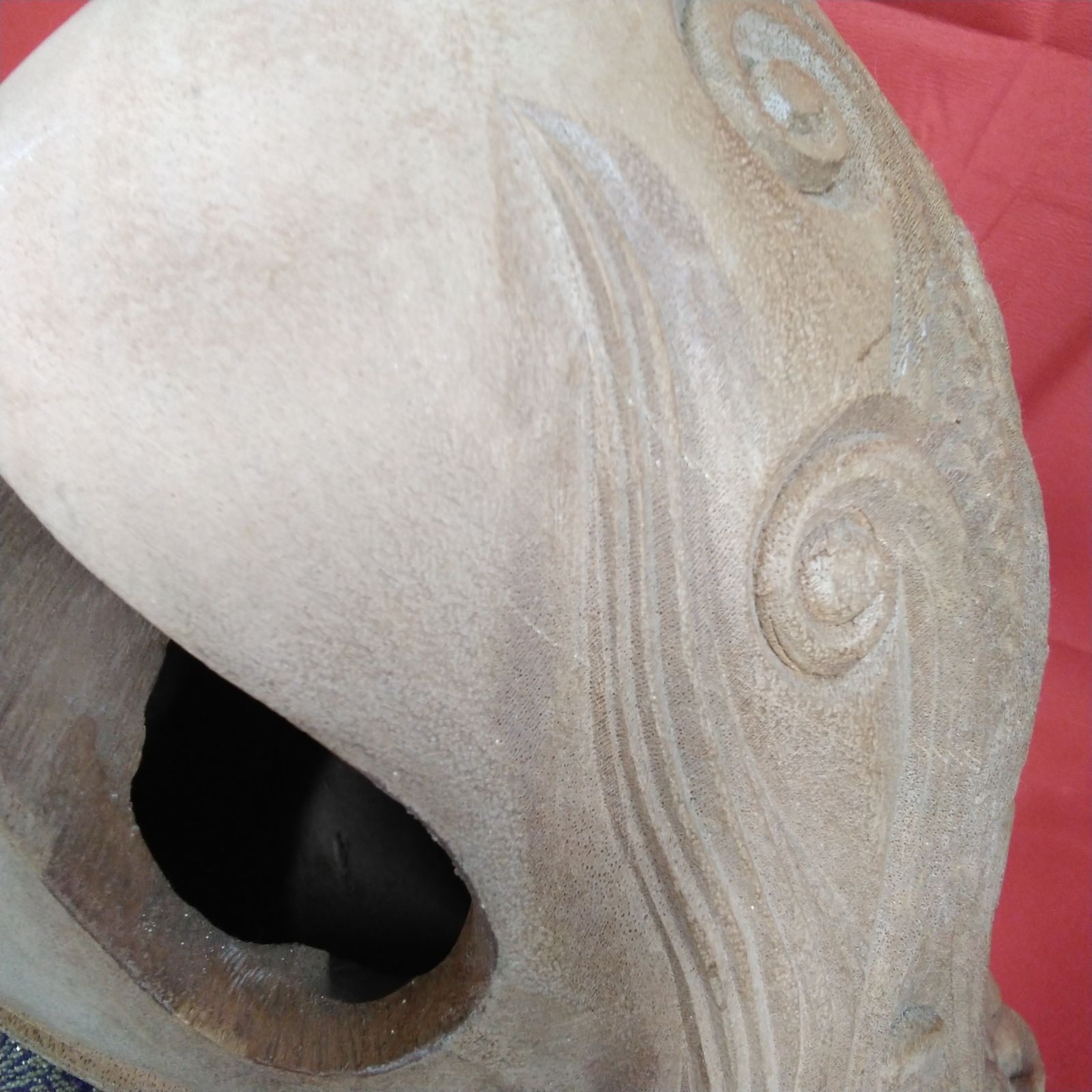 木製上刻 木魚 7寸 大き目仏壇|寺院用木魚Q 905