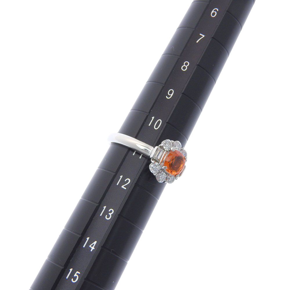 本物保証】 鑑付 新品同様 天然ガーネット リング 約5.7g プラチナ